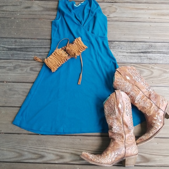 New York & Company Dresses & Skirts - Back to basics peacock blue flare dress